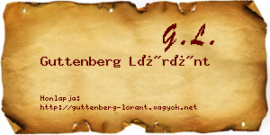 Guttenberg Lóránt névjegykártya
